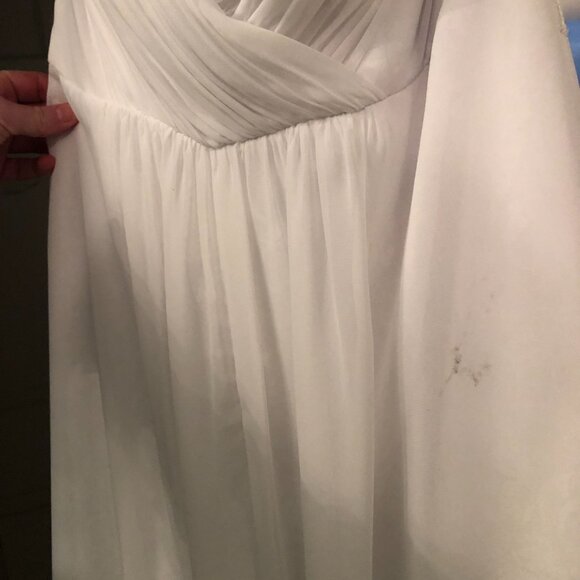 DAMAGED SAMPLE Sexy Lace Beachy BOHO  Wedding Dress Romantic, Hi Lo Lace Chiffon - Picture 9 of 13